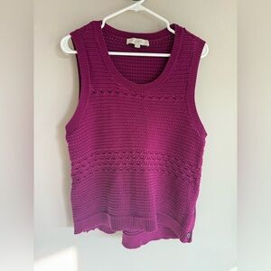 LOFT Women's Rich Purple Knit Tank Top